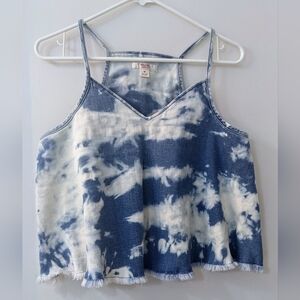 Mossimo Cropped Cotton tie dye strappy boho top Sz medium
